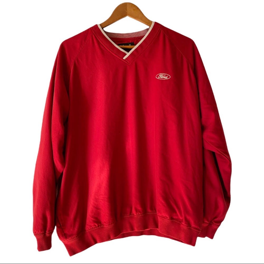 Ashworth Ford Nano-Tex Water Resistant V Neck Pullover Jacket Size Large
